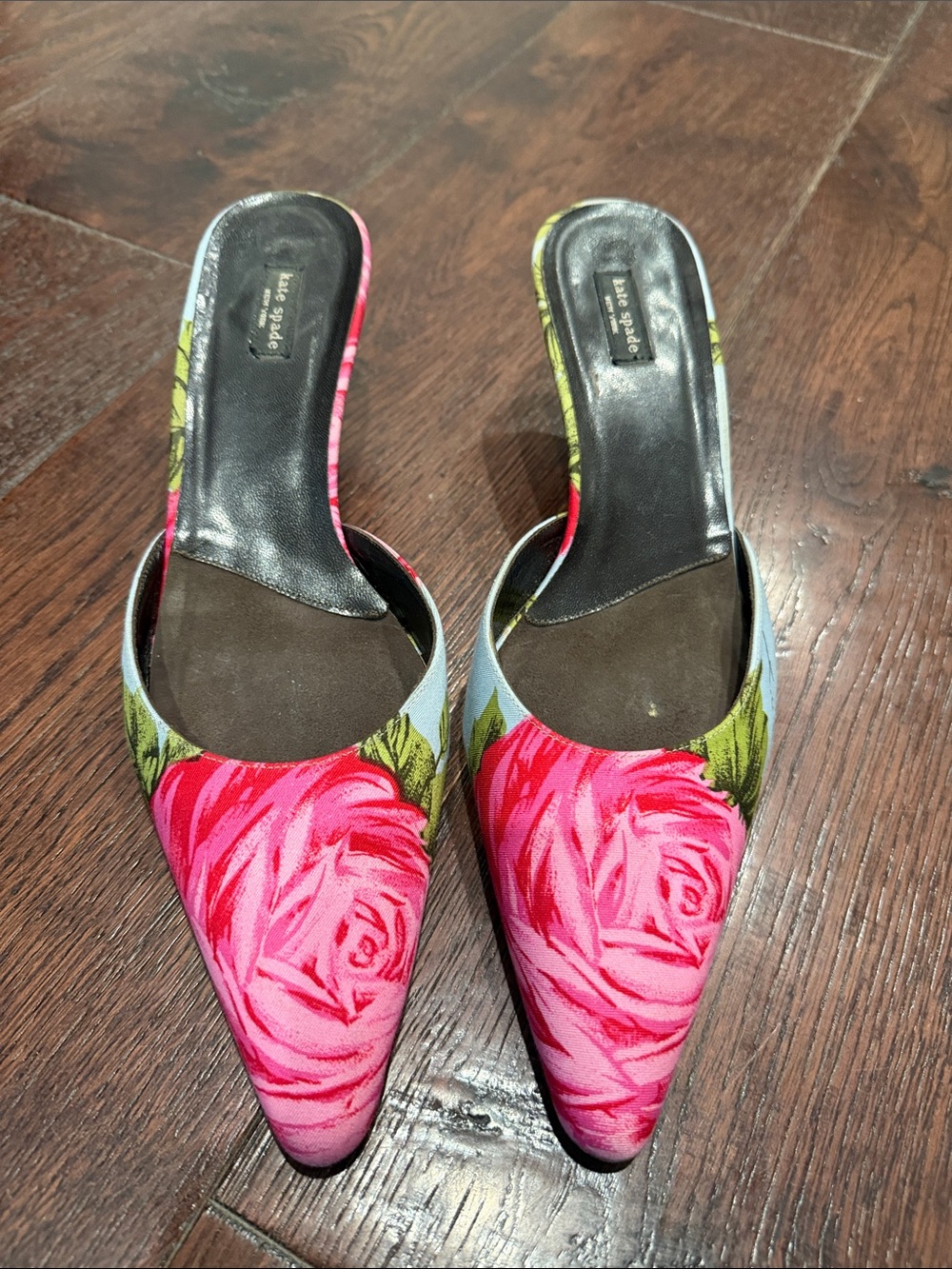 Kate Spade Pink Floral Pointed Toe Mule size9 1/2b